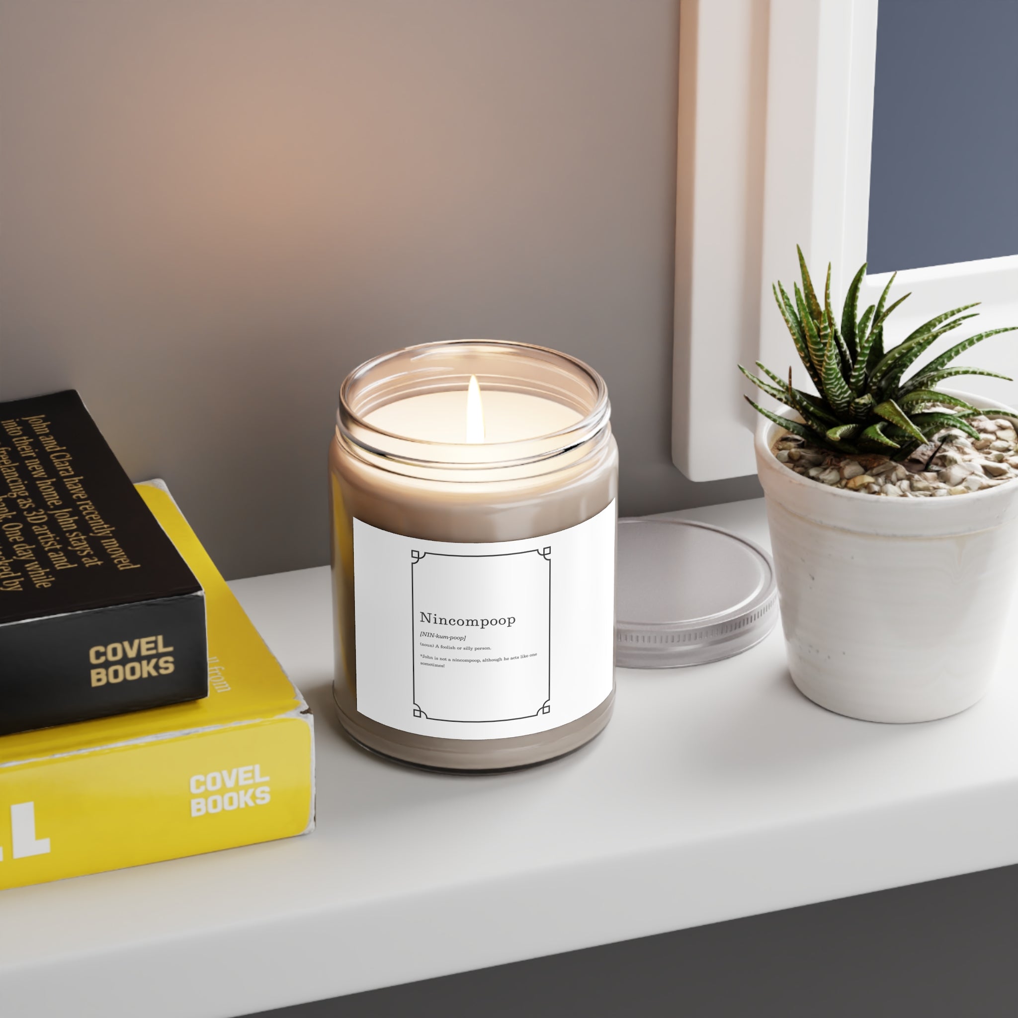Minimalist "Ninecompoop" Scented Soy Candle (9oz)