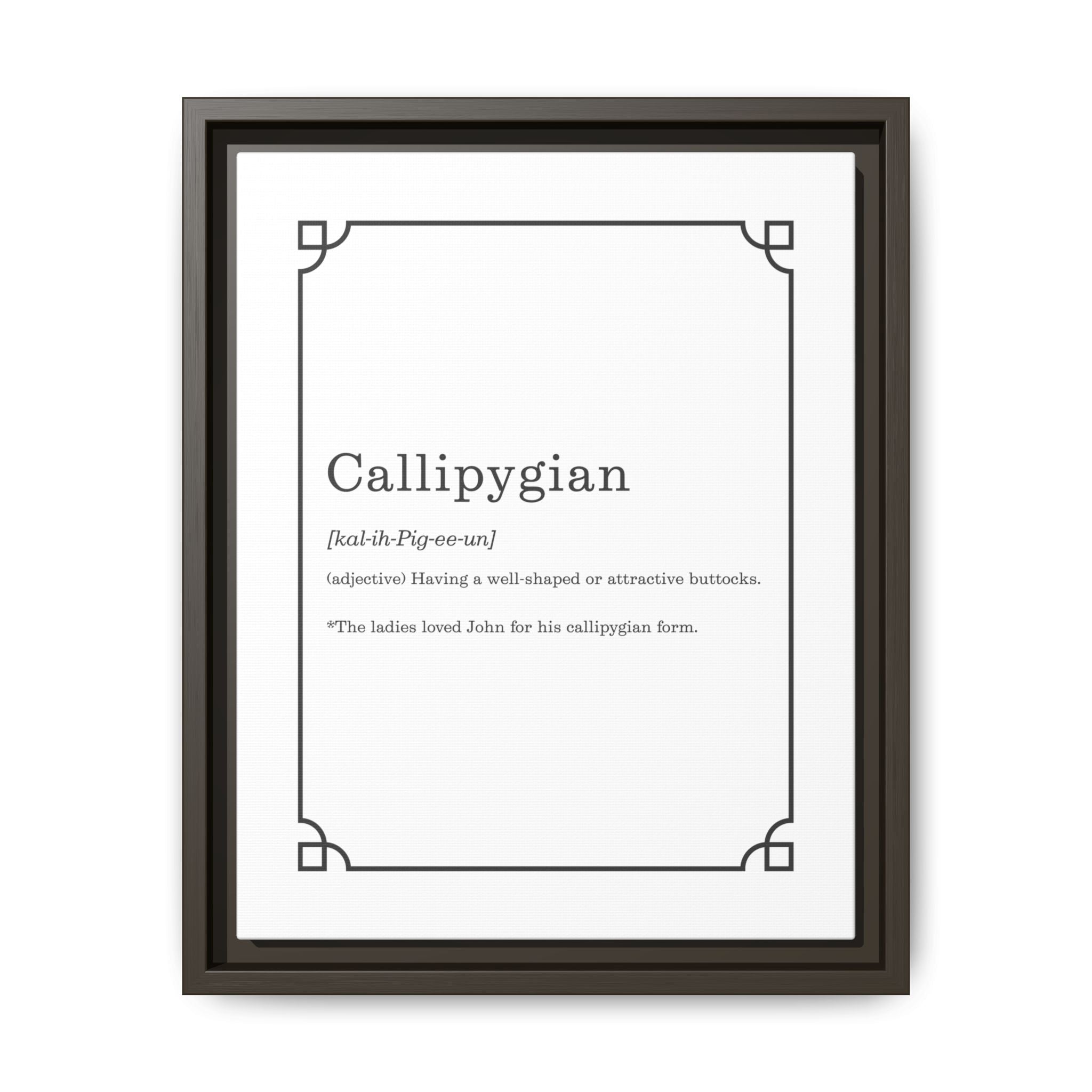 Callipygian Definition -Framed Canvas Classical Sizes