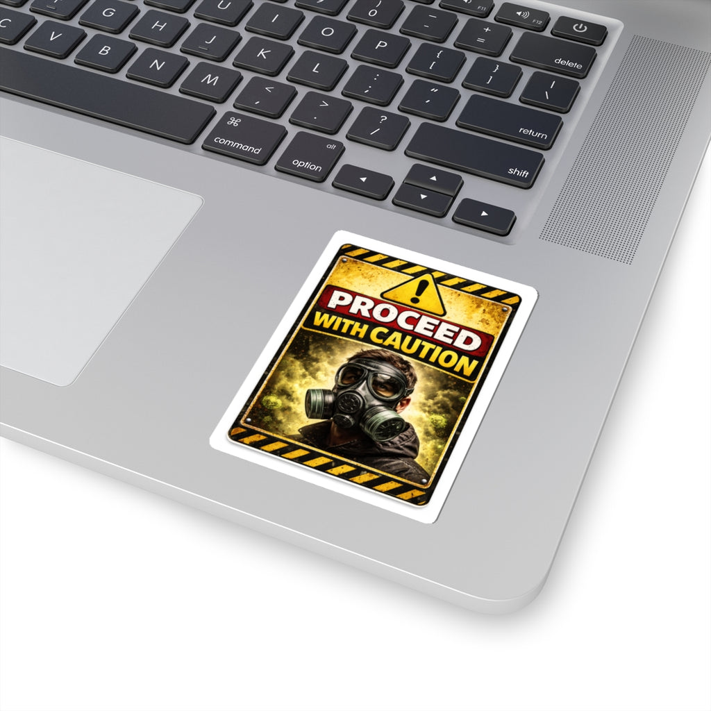 Gas Mask Caution -Sticker
