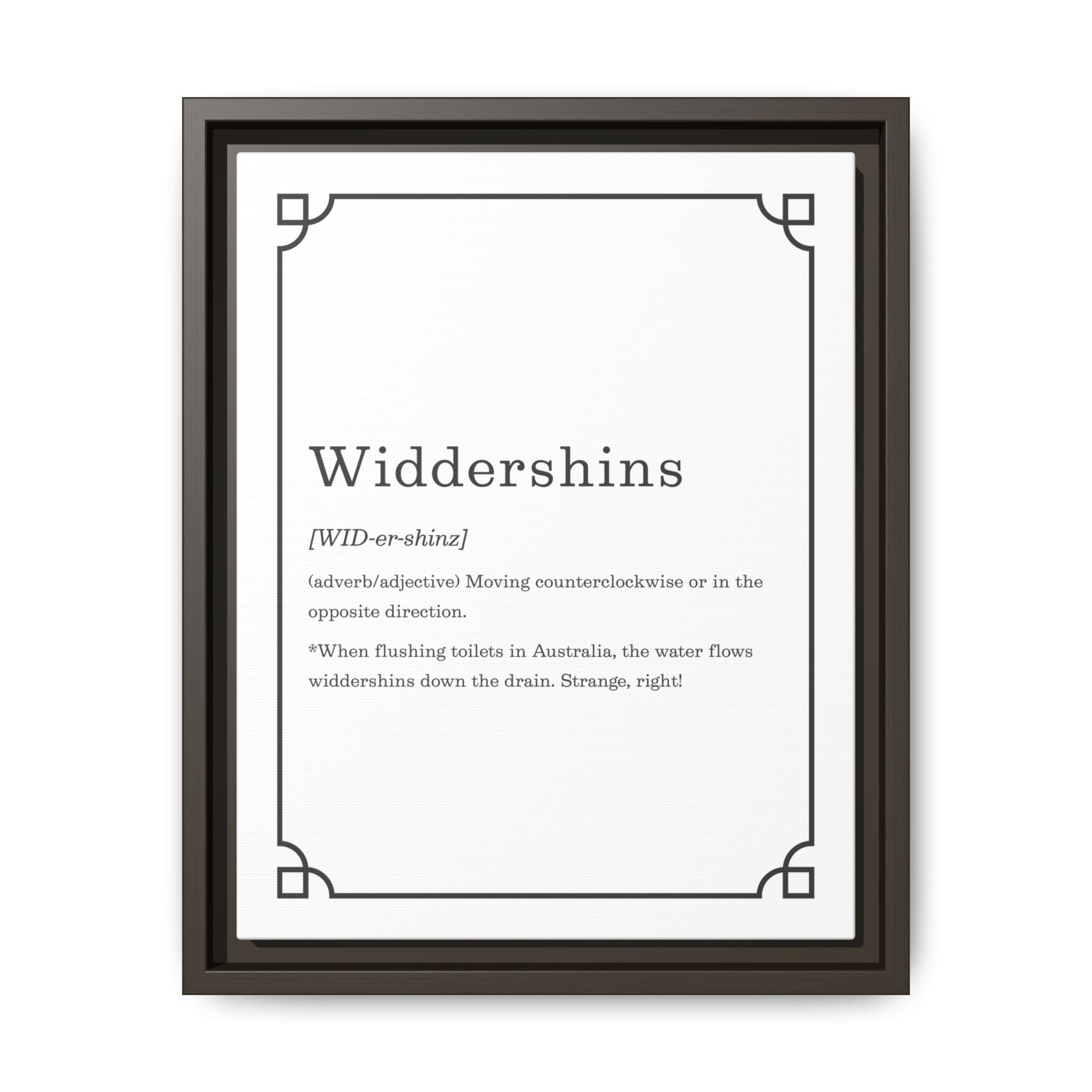 Widdershins Definition - Framed Canvas Classic Size