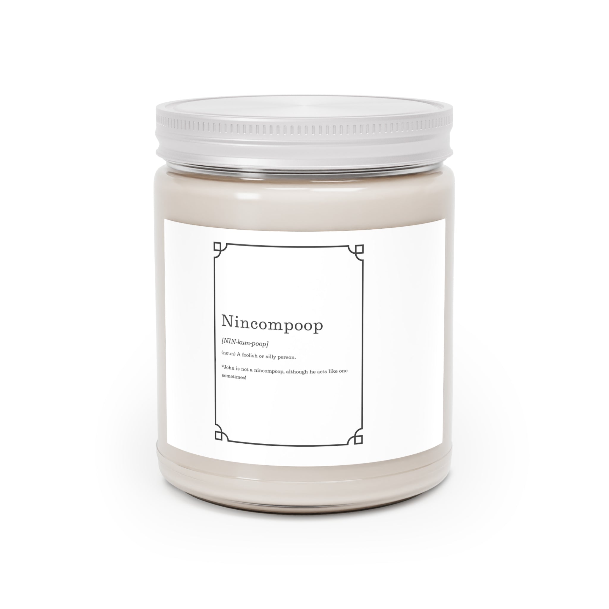 Minimalist "Ninecompoop" Scented Soy Candle (9oz)