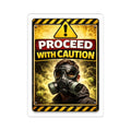 Gas Mask Caution -Sticker