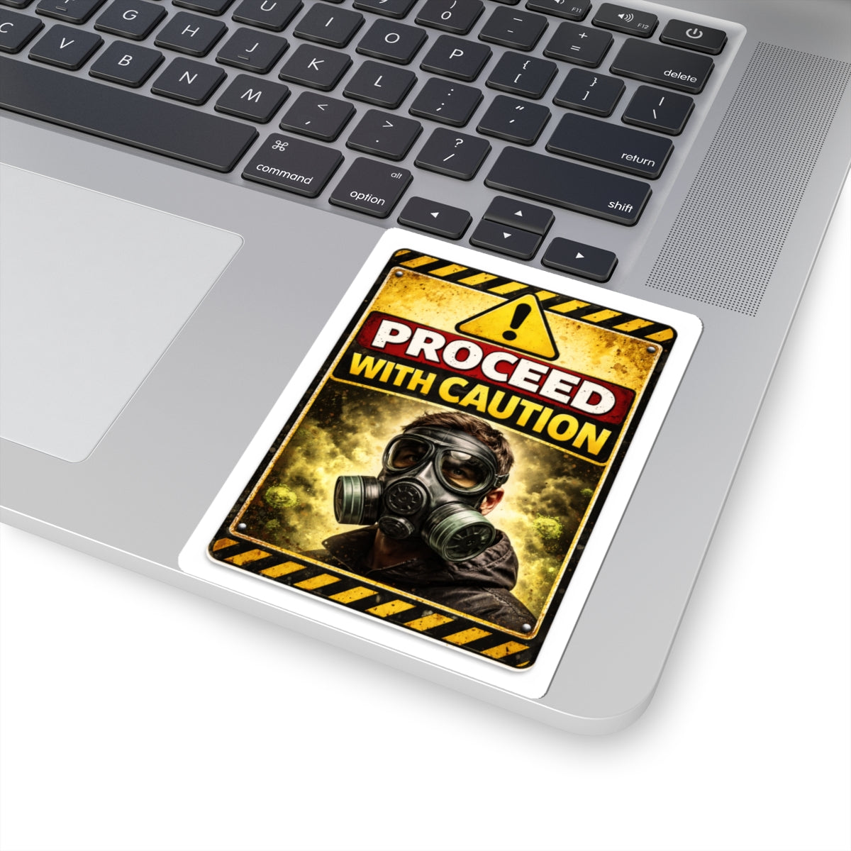 Gas Mask Caution -Sticker