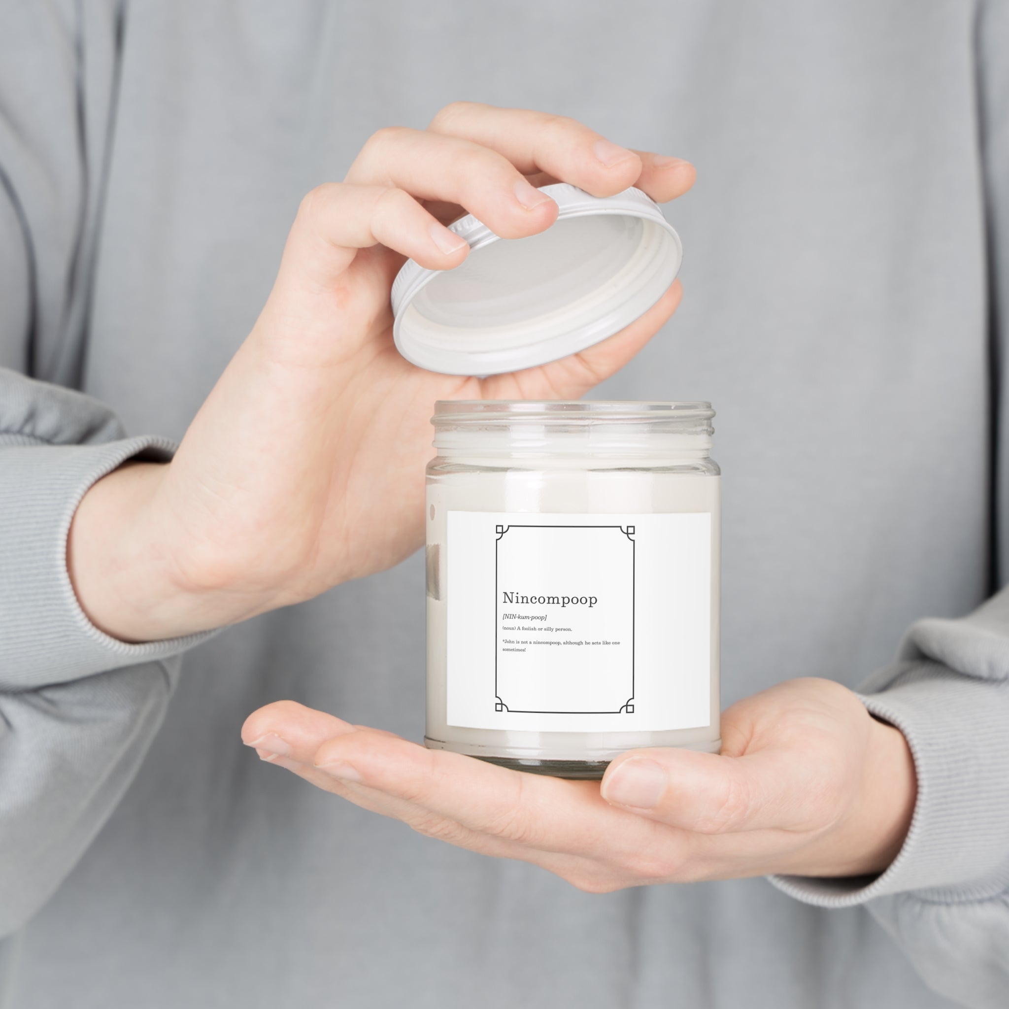 Minimalist "Ninecompoop" Scented Soy Candle (9oz)