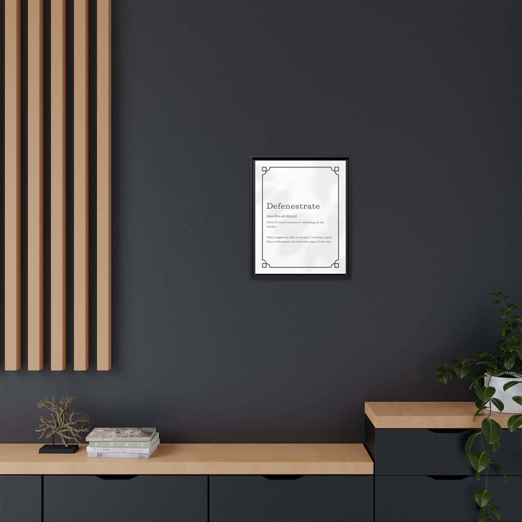 Defenestrate Definition -Framed Canvas Classical Size