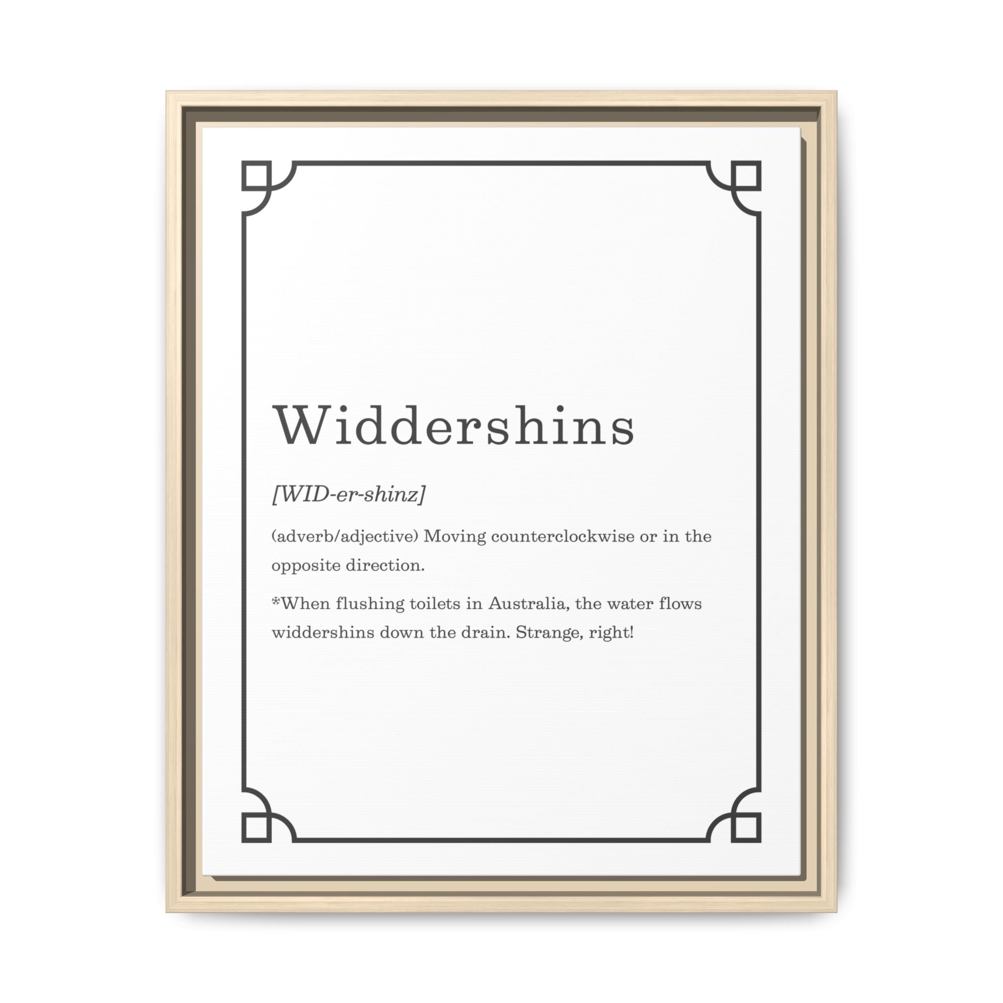 Widdershins Definition - Framed Canvas Classic Size