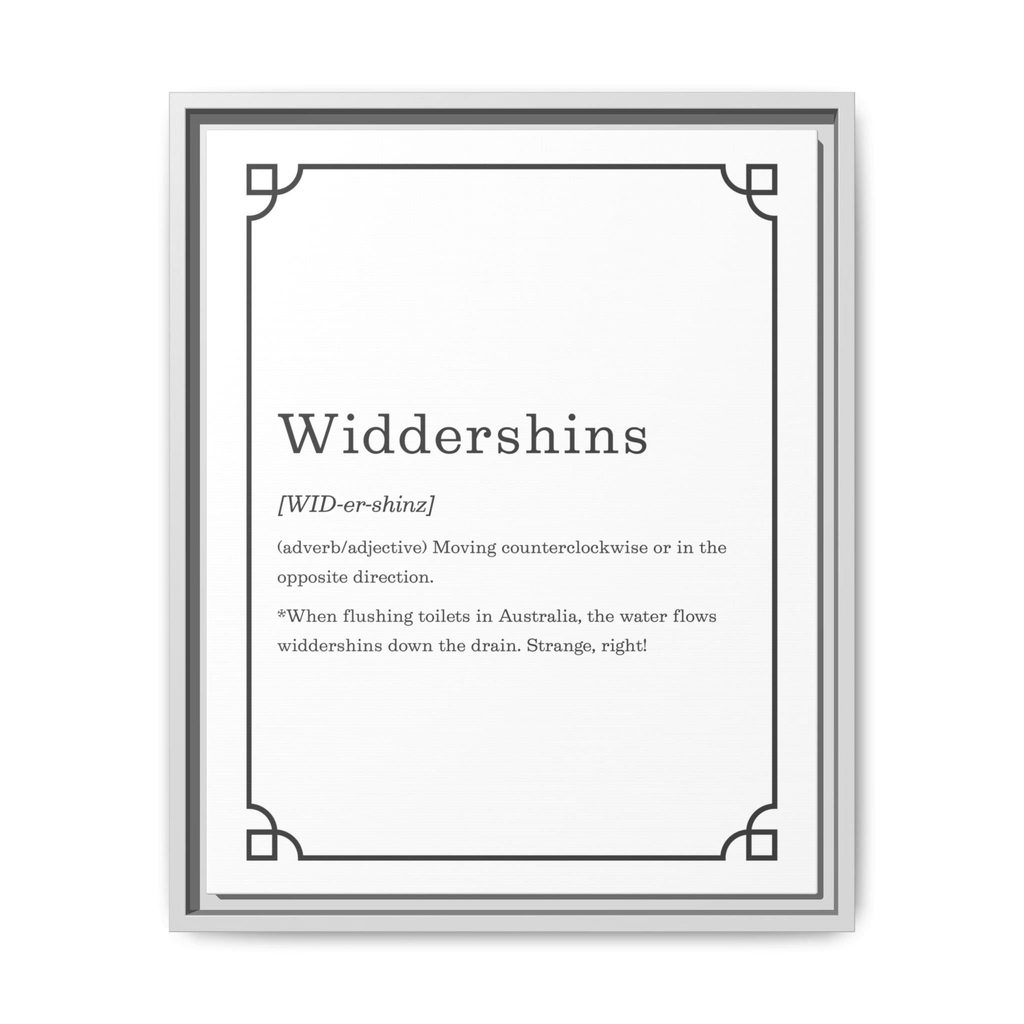 Widdershins Definition - Framed Canvas Classic Size
