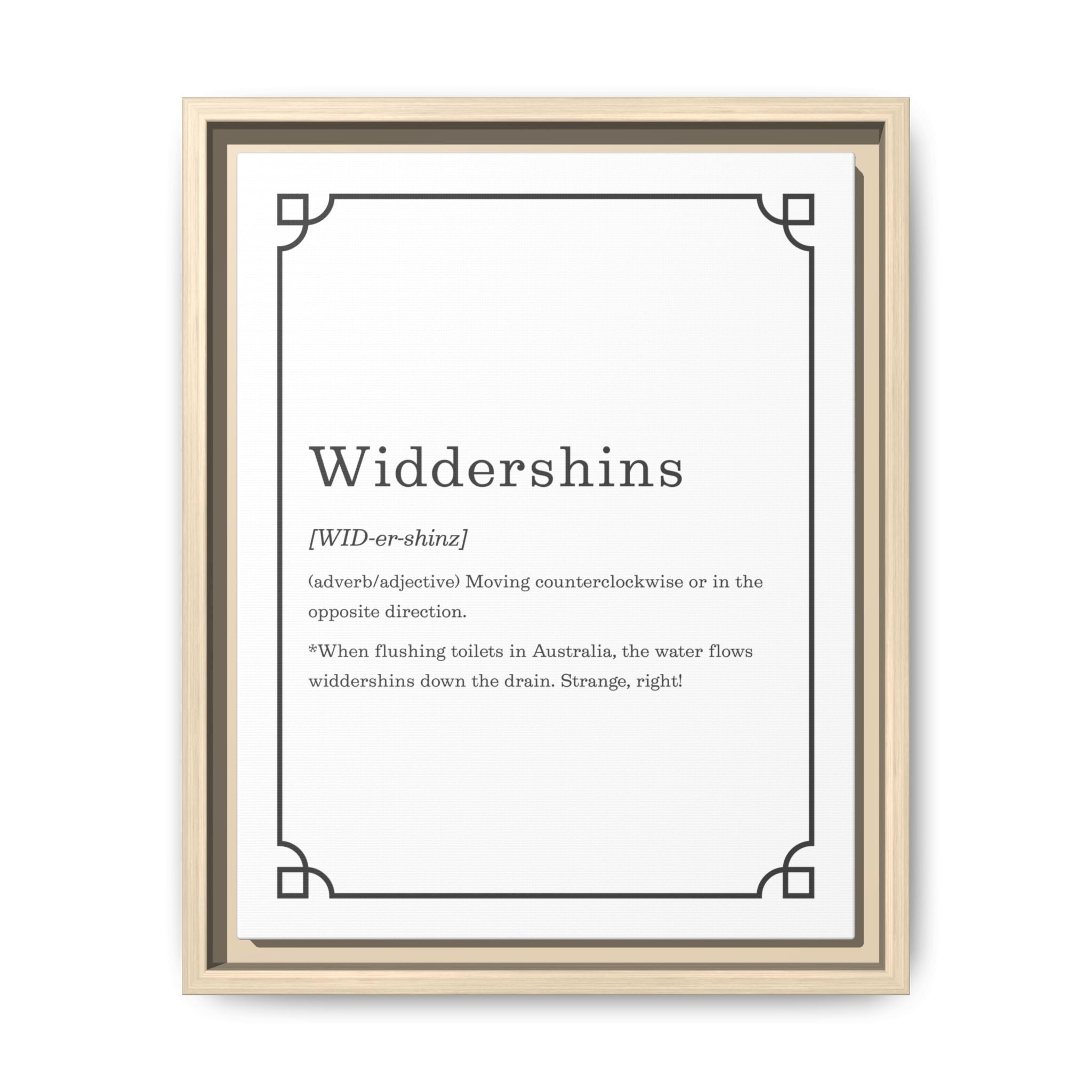 Widdershins Definition - Framed Canvas Classic Size