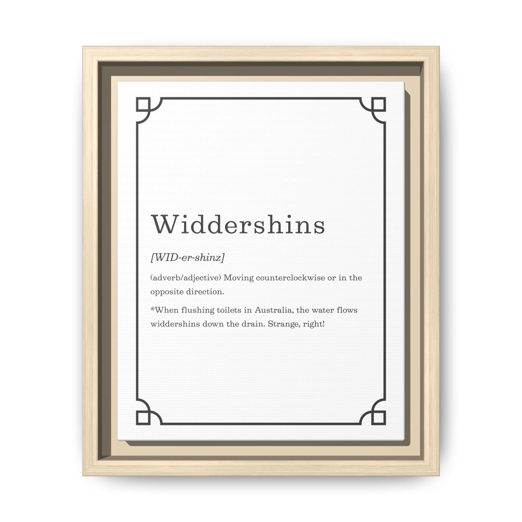 Widdershins Definition - Framed Canvas Classic Size