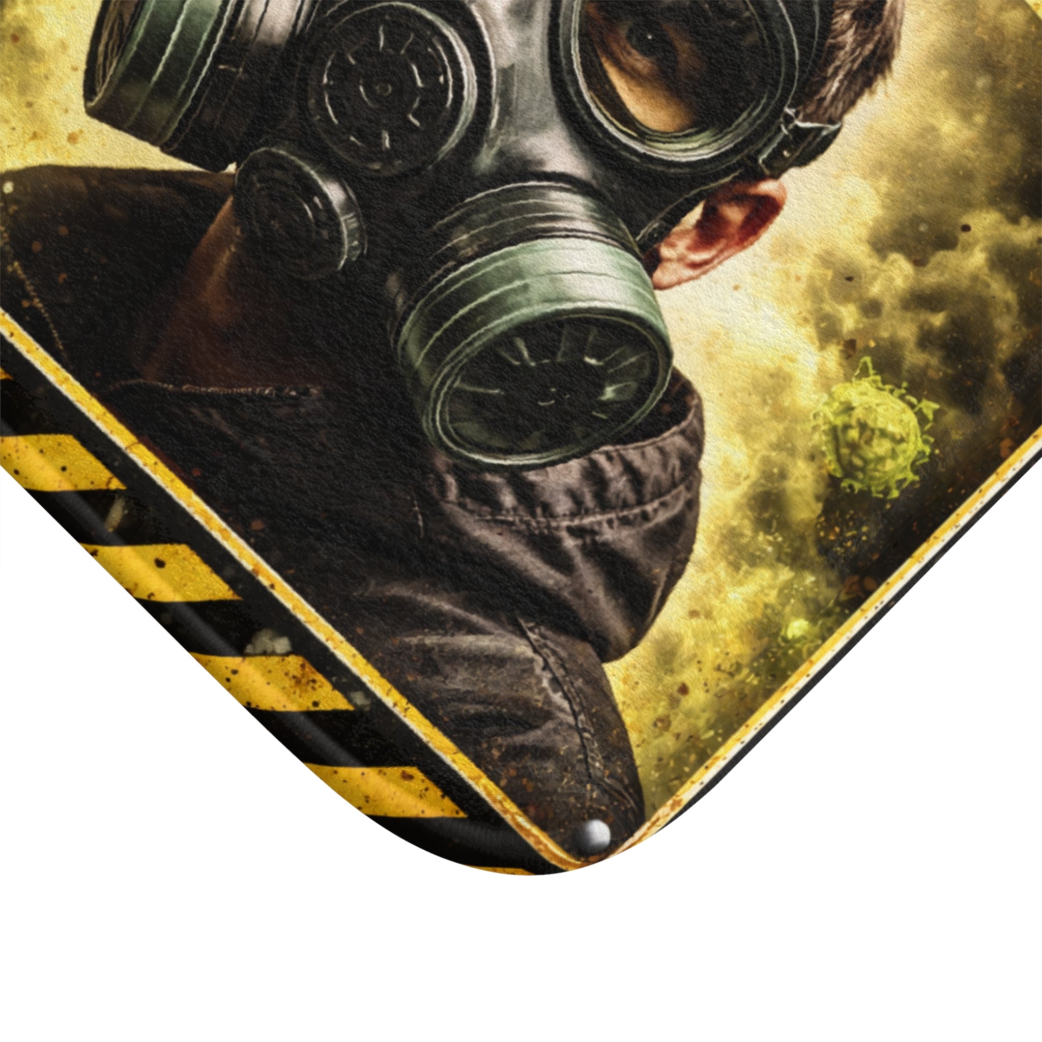 Gas Mask Caution-Bath Mat