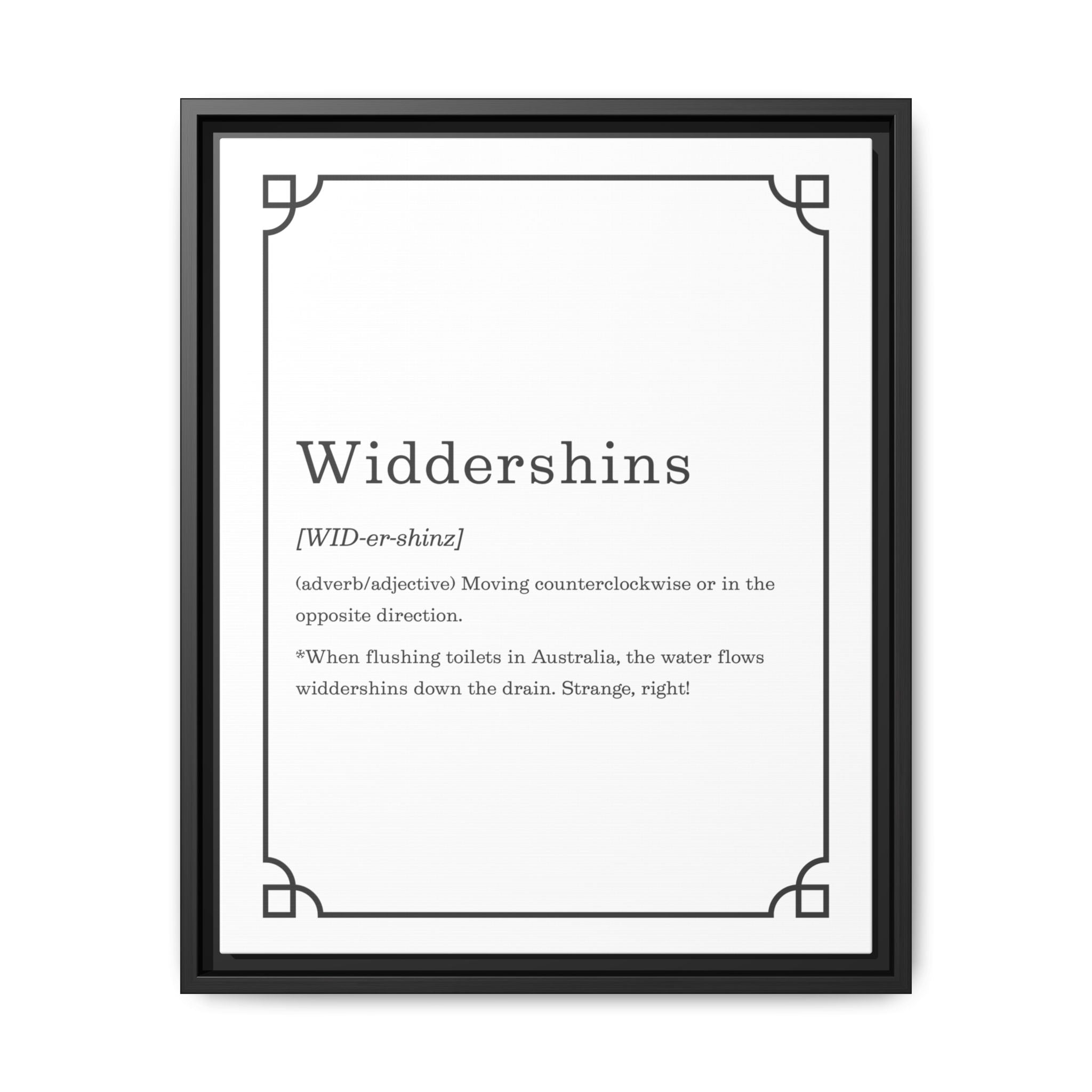 Widdershins Definition - Framed Canvas Classic Size