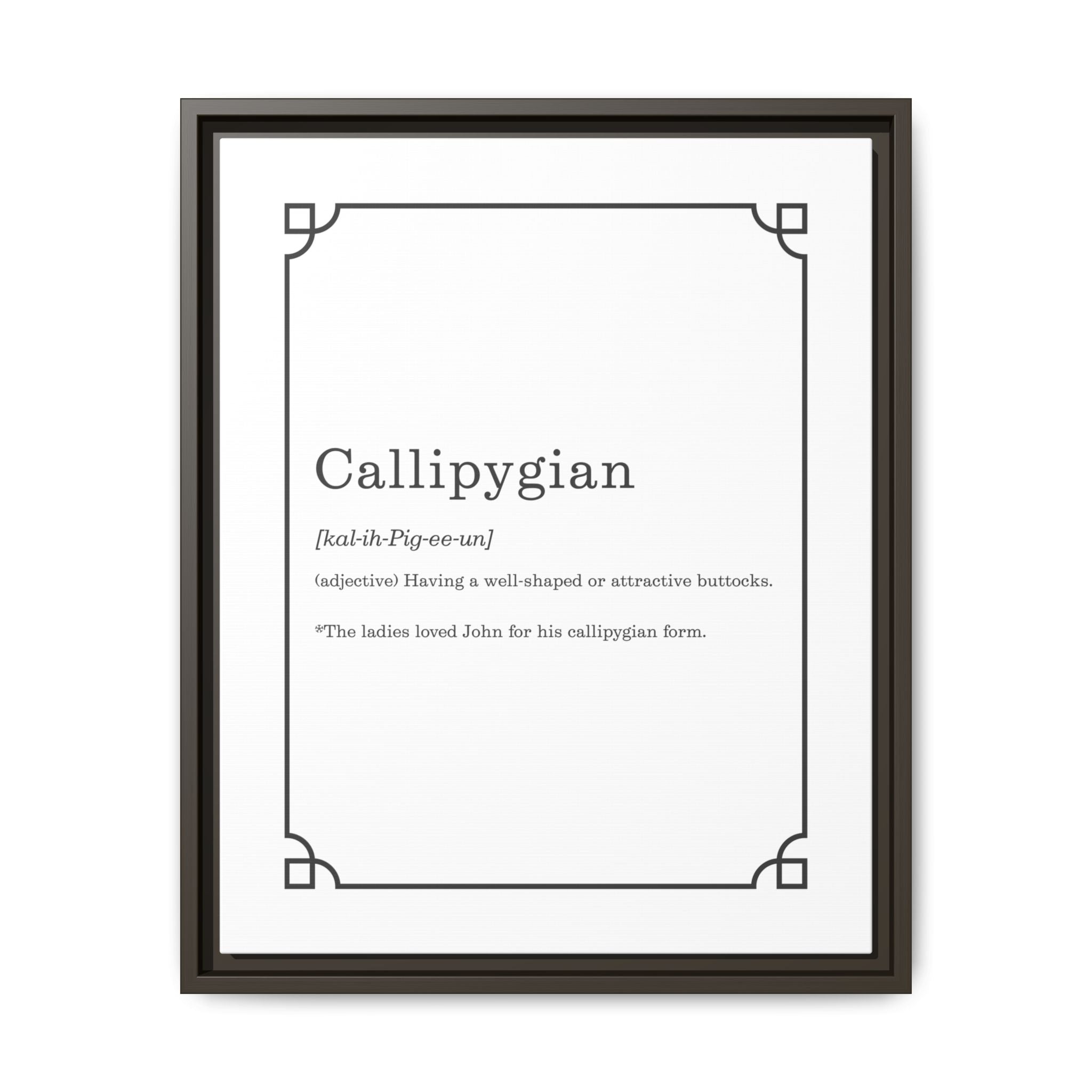 Callipygian Definition -Framed Canvas Classical Sizes