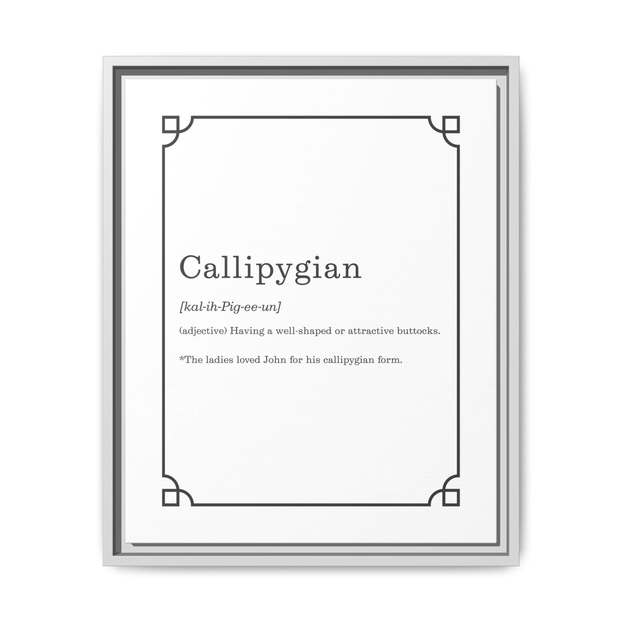 Callipygian Definition -Framed Canvas Classical Sizes
