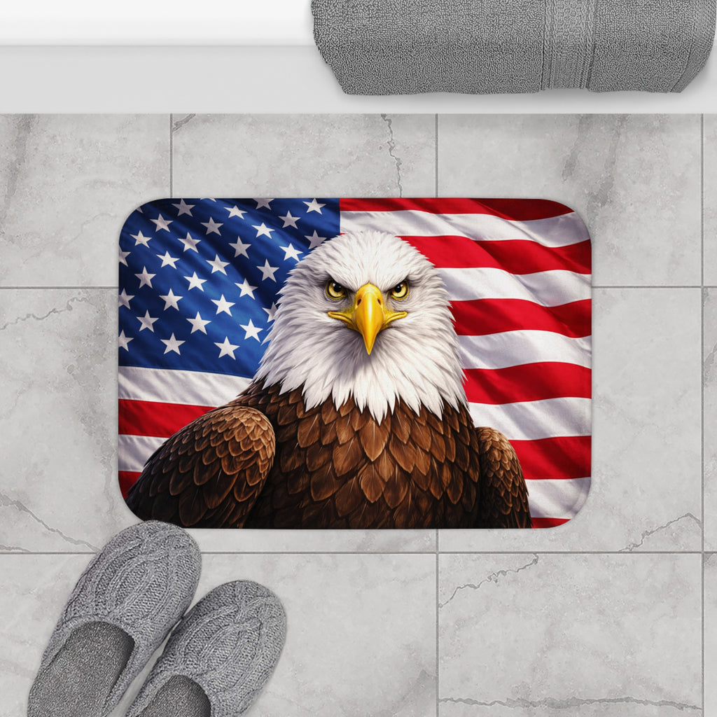 Patriotic Bald Eagle -Bath Mat