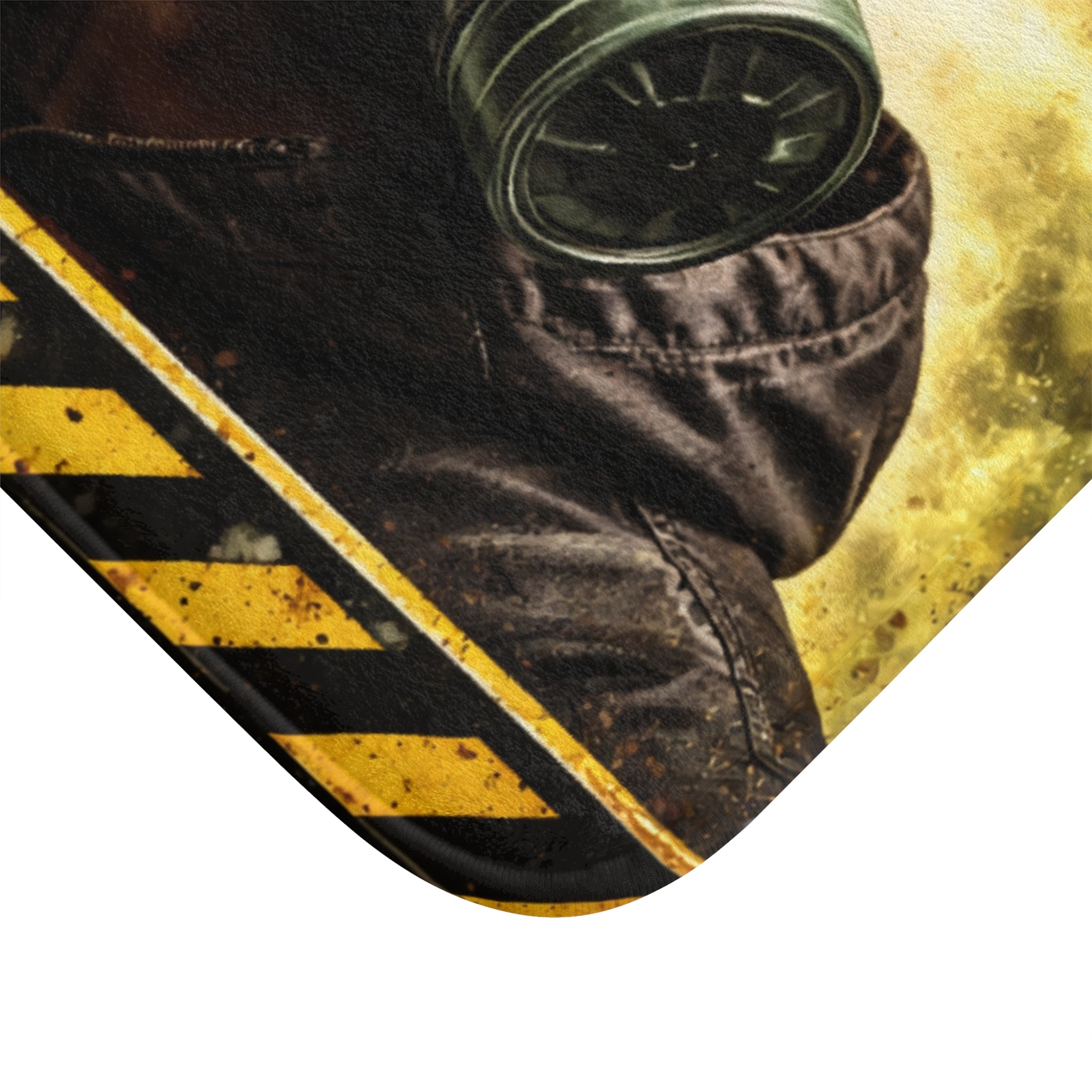 Gas Mask Caution-Bath Mat