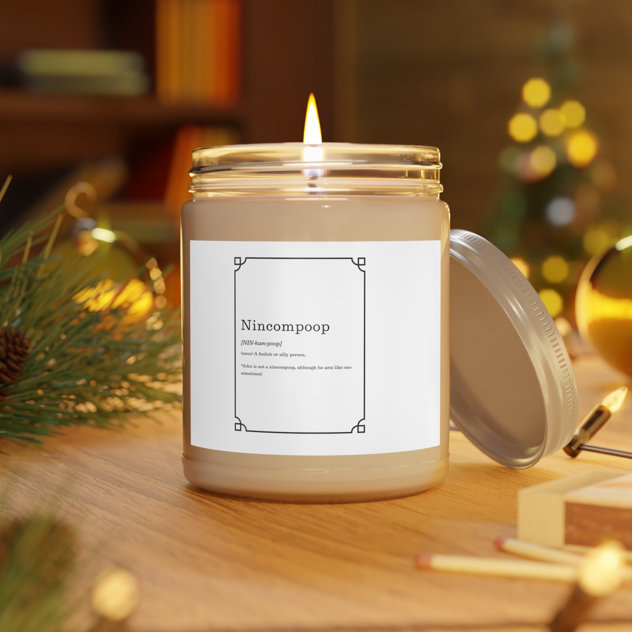 Minimalist "Ninecompoop" Scented Soy Candle (9oz)
