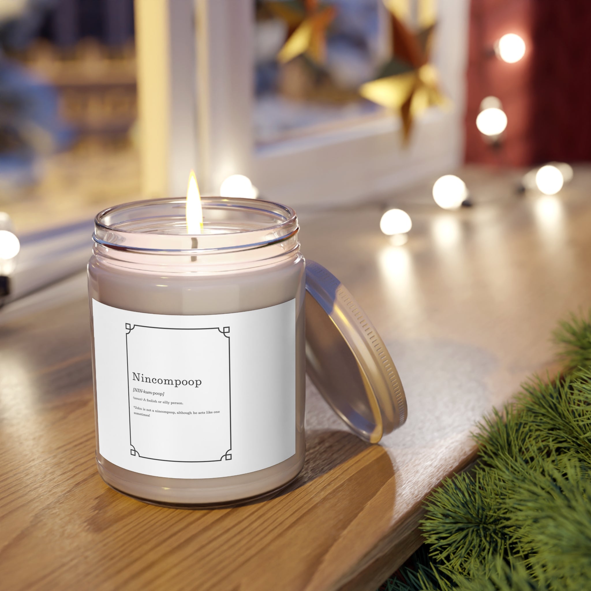 Minimalist "Ninecompoop" Scented Soy Candle (9oz)