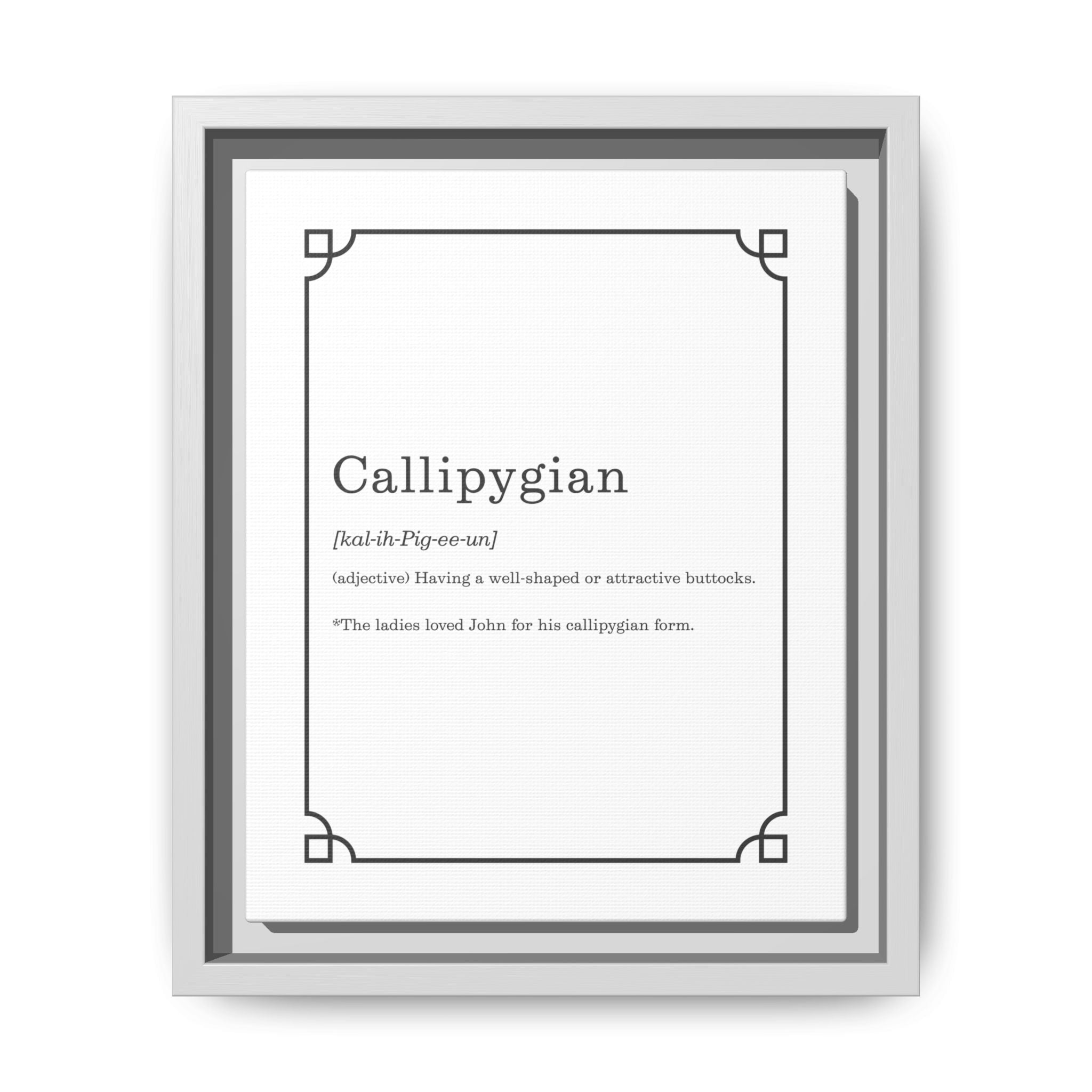 Callipygian Definition -Framed Canvas Classical Sizes
