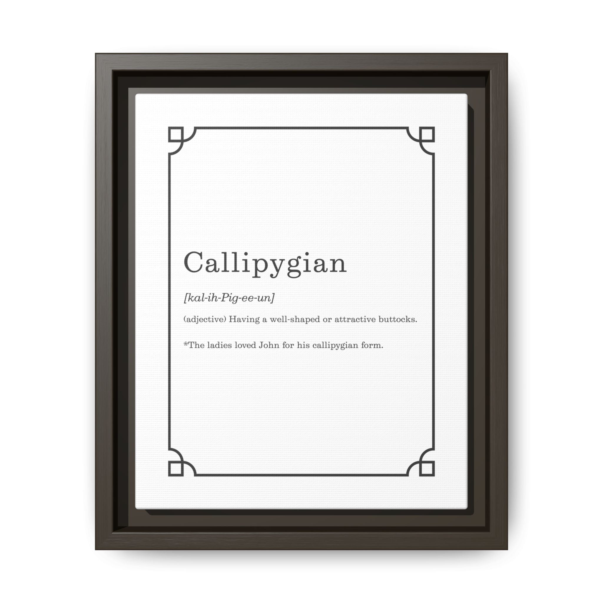 Callipygian Definition -Framed Canvas Classical Sizes