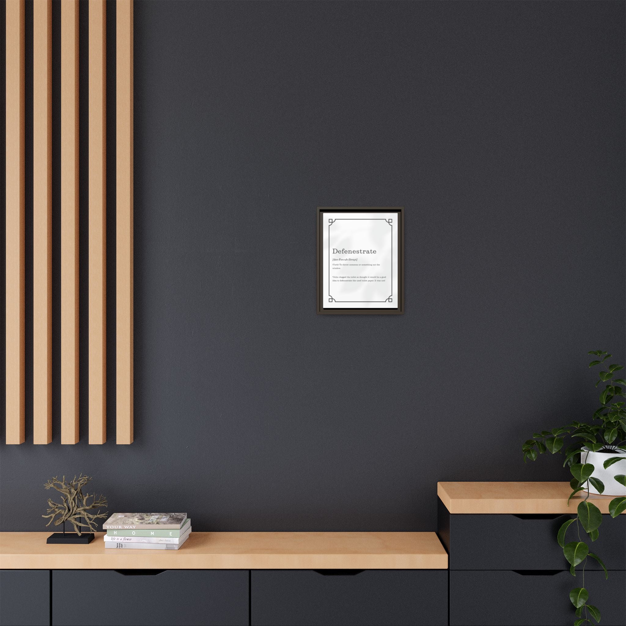 Defenestrate Definition -Framed Canvas Classical Size