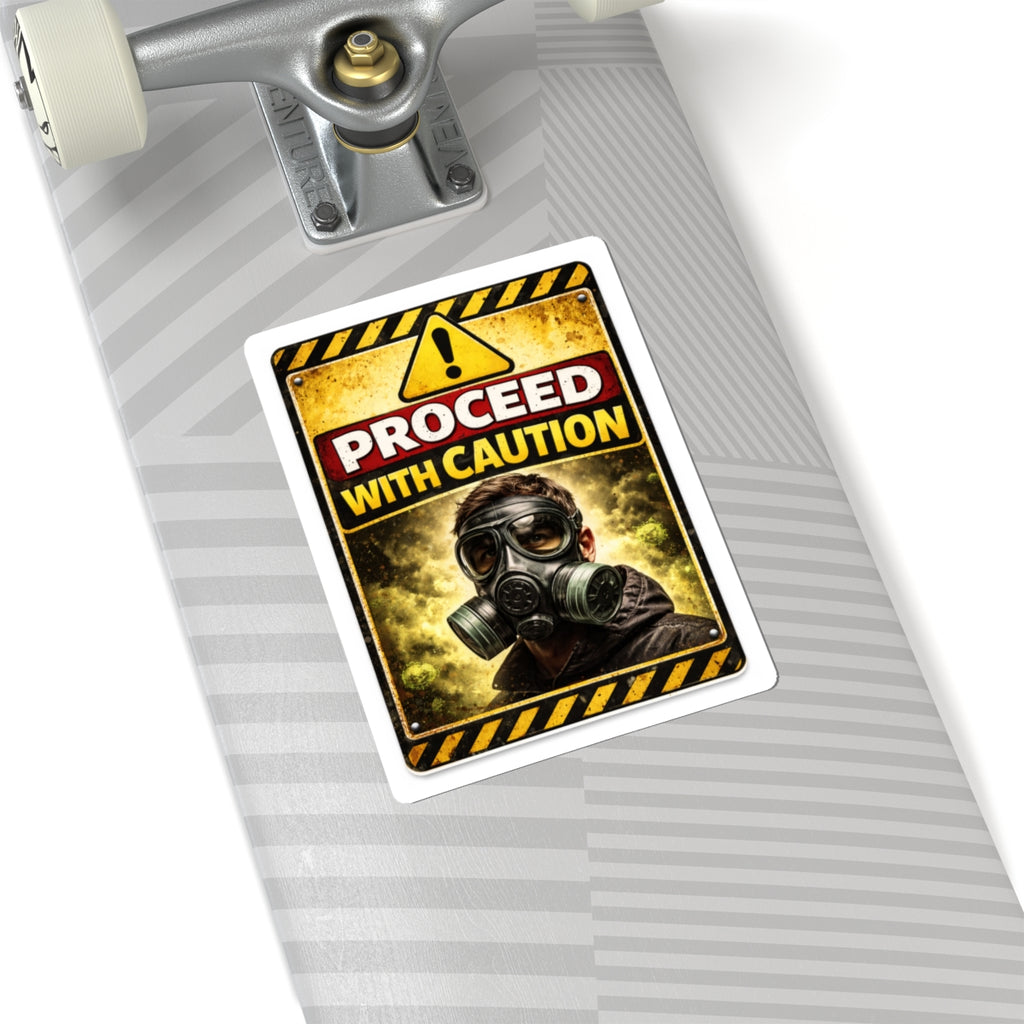 Gas Mask Caution -Sticker