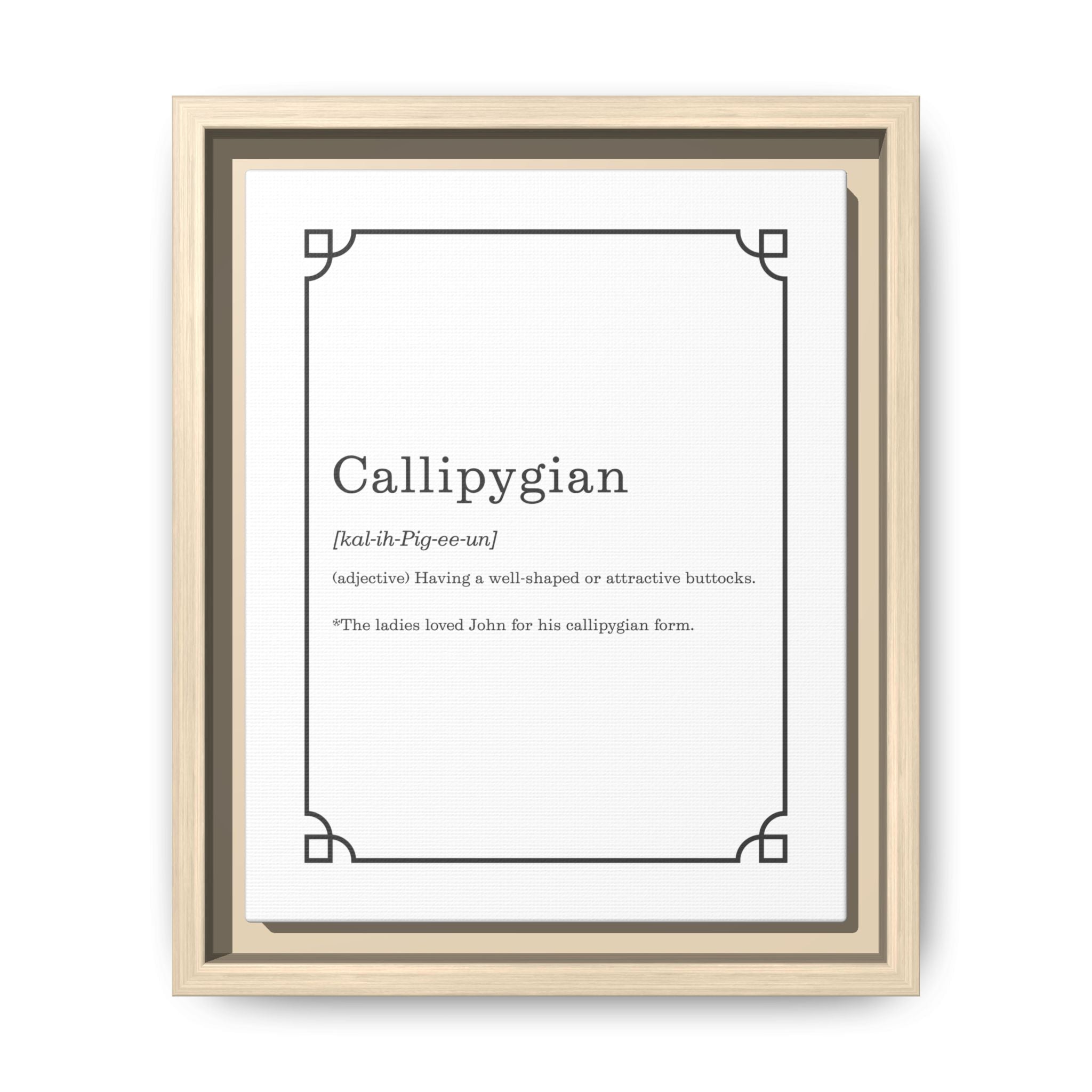 Callipygian Definition -Framed Canvas Classical Sizes